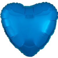 Balnek fliov srdce metalick modr 43 cm