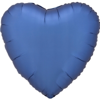 Balnek fliov srdce satnov modr 43 cm