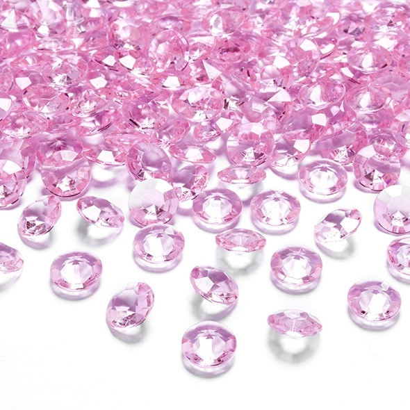 Konfetky diamantové světle růžové