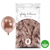 Balnky latexov leskl Glossy Rose Gold 12 cm 50 ks