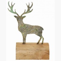 DEKORACE na stl Jelen zelen 11 x 6 x 15 cm