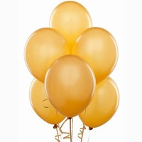 Balónek latexový metalický 10 ks - zlatý