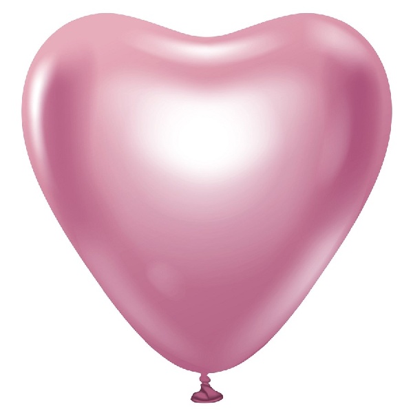 Balónky latexové, platinové světle růžové srdce 30 cm 6 ks