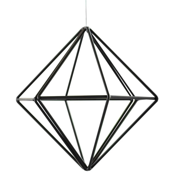 Dekorace zvsn kovov Geometric ern 15 cm 1 ks