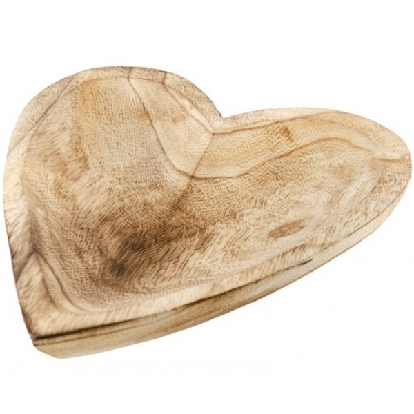 Dřevěná miska ve tvaru srdce 25x4 cm