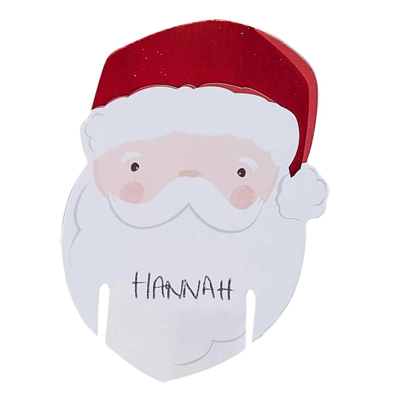 Jmenovky na skleniky Santa 7,5 x 5,5 cm 12 ks