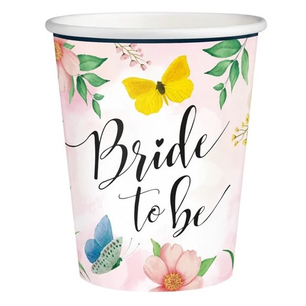 Kel�mky pap�rov� Bride to be Flower 220 ml 6 ks