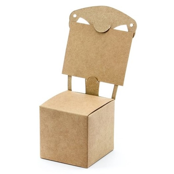 Krabičky kraftové se jmenovkou Židlička 5 x 5 x 13,5 cm 10 ks