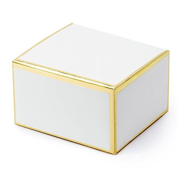 Krabiky na dreky bl se zlatm okrajem 6 x 3,5 x 5,5 cm 10 ks