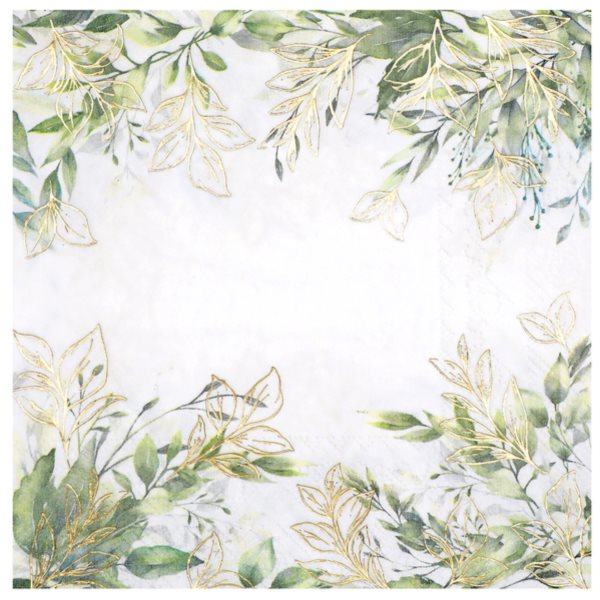 Ubrousky paprov Listy zelen 33 x 33 cm 20 ks