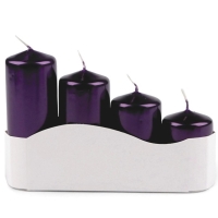 Adventní svíčky sestupné perleťově fialové 4 ks