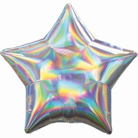 BALNEK fliov Hvzda holografick Iridescent stbrn 48cm