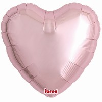 BALÓNEK fóliový Srdce metalické světle růžové 46cm 5ks