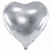 BALÓNEK fóliový srdce stříbrné 61cm 1ks