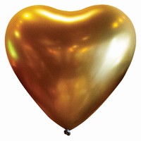 BALÓNKY latexové Srdce saténové zlaté 30cm 50ks