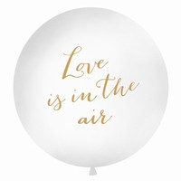 BALÓN Jumbo bílý+zlatý Love is in The air 1m