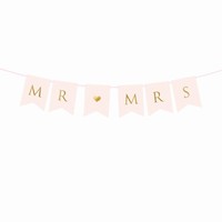 BANNER Mr & Mrs světle růžový 85cm