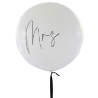Balón latexový Mrs. S černou stuhou 91 cm