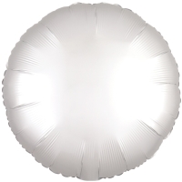 Balónek fóliový saténový kruh bílý 43 cm