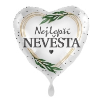 Balnek fliov srdce Nejlep nevsta 43 cm