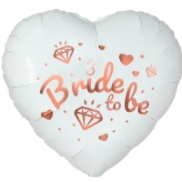 Balónek fóliový srdce bílé Bride to be 46 cm