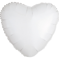 Balónek fóliový srdce metalické bílé 43 cm