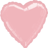 Balónek fóliový srdce metalické pastelově růžové 43 cm