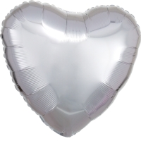 Balónek fóliový srdce metalické stříbrné 43 cm