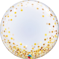Balnek fliov transparentn Zlat konfety 61 cm