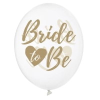 Balónek krystalový se zlatým nápisem "Bride to be" 30cm 1 ks