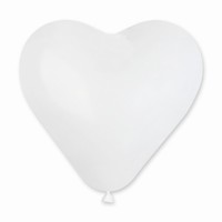 Balónek latexový srdce bílé 1ks