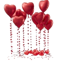 Balónkový dekorační set Srdce červená 25 ks