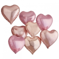 Balónky fóliové Srdce se samolepicími nápisy 45 cm 8 ks