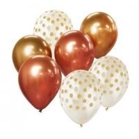 Balnky latexov Beauty Charm buket zlato-mdn 30 cm 7 ks