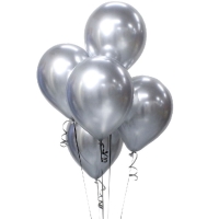 Balnky latexov Beauty&Charm platinov stbro 5 ks 30 cm