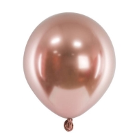 Balnky latexov leskl Glossy Rose Gold 12 cm 50 ks