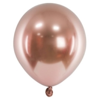 Balnky latexov leskl Glossy Rose Gold 12 cm 50 ks