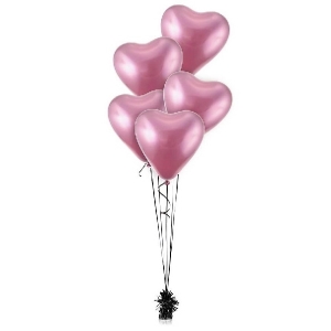 Balónky latexové, platinové světle růžové srdce 30 cm 6 ks