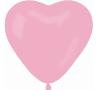 Balónky latexové srdce růžové 25 cm 50 ks