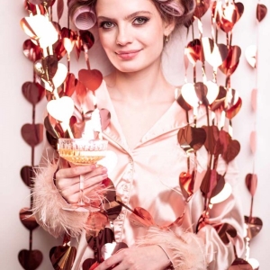 Z�v�sn� dekorace se srd��ky rose gold