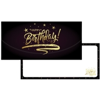 Drkov oblka Happy Birthday Black Gold 21 x 10 cm