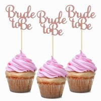Dekorace cupcakes Bride to be rose gold 6 ks