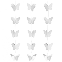 Dekorace závěsná motýlci bílí  2 m x 7,5 cm