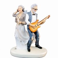 FIGURKA svatební Manželé s kytarou 11x5,8x15cm