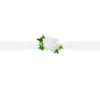 Girlanda tylová bílá s růžemi na auto 1,7 m