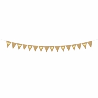 Girlanda vlaječková kraftová Zlatá srdíčka 230 cm