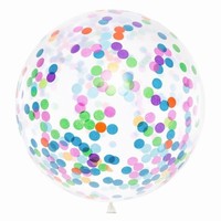 JUMBO baln transparentn s barevnmi konfetami