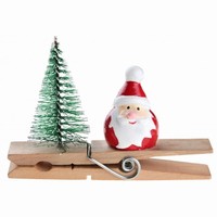 KOLÍČEK vánoční Santa a stromek 1ks