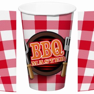 Jednor�zov� pap�rov� kel�mky s n�pisem BBQ Master