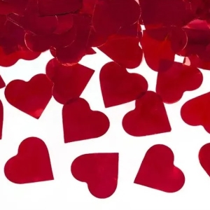 Konfety vystřelovací červená srdíčka 40 cm